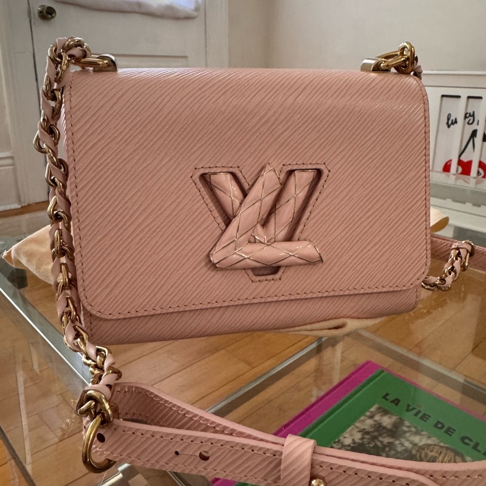 Louis Vuitton Pink Crossbody Bag with Gold Accents